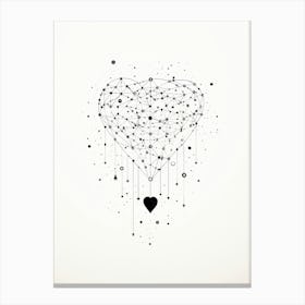 Celestial Zodiac Heart & Glitter 1 Canvas Print