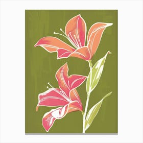 Pink & Green Fuchsia 2 Canvas Print