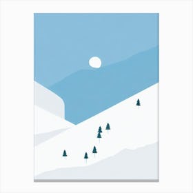 Sun Peaks, Canada Minimal Skiing Poster Canvas Print
