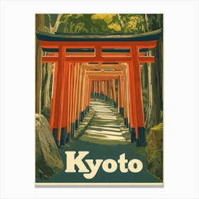 Aihrgdesign A Vintage Travel Poster Of Kyoto Canvas Print