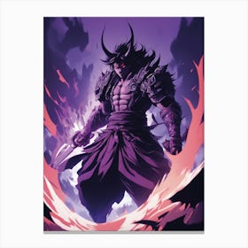 Japanese Sakura Samurai Purple Demon Canvas Print