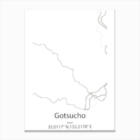 Gotsucho,Japan Minimalist Map Canvas Print