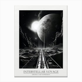 Interstellar Voyage Abstract Black And White 8 Poster Canvas Print