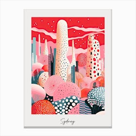 Poster Of Sydney, Illustration In The Style Of Pop Art 1 Canvas Print