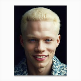 Portrait Of Albino Young Man Canvas Print