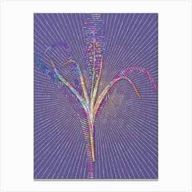 Geometric Grape Hyacinth Mosaic Botanical Art on Veri Peri Canvas Print