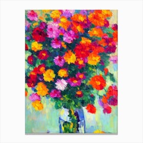 Chrysanthemum Floral Abstract Block Colour 1 Flower Canvas Print