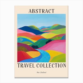 Abstract Travel Collection Poster New Zealand 5 Canvas Print