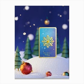 A High Definition Digital Render Of A Sleek Card Lit With Festive Light Dressed In Rich Holiday Co Canvas Print