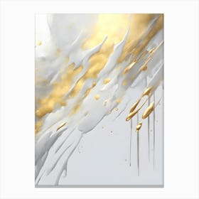 Abstract Paint Gold Grey White Canvas Print