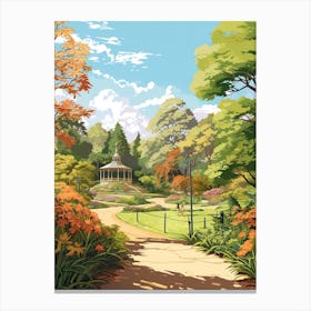 Christchurch Botanic Gardens New Zealand Illustration  Canvas Print