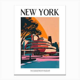 The Guggenheim Museum New York Colourful Silkscreen Illustration 2 Poster Canvas Print