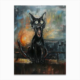 Fantastic Cat Screaming 19 Canvas Print