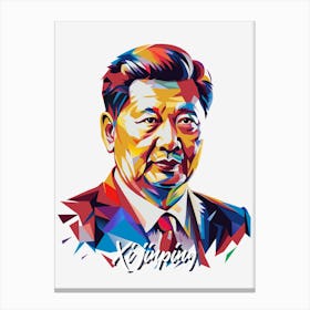 Xi Jinping 02 Portrait WPAP Pop Art Canvas Print