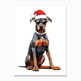 Christmas Doberman Dog Canvas Print