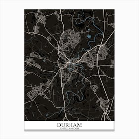 Durham Black Blue Canvas Print