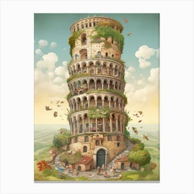 Tower Of Pisa Camille Pissarro Style 3 Canvas Print