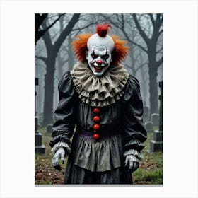 The Forgotten Harlequin of the Forest Spooky Clown Canvas Print