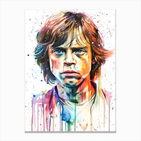 Luke Skywalker Watercolor Canvas Print