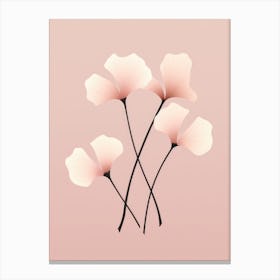 Pink Flowers On A Pink Background Canvas Print