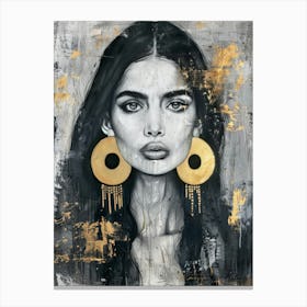 Gold Hoop Earrings Canvas Print