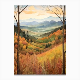 Autumn National Park Painting Great Smoky Mountains National Park Usa 4 Canvas Print