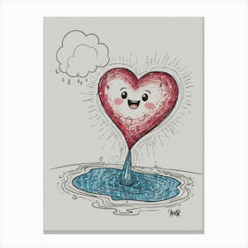 Heart In A Puddle Canvas Print