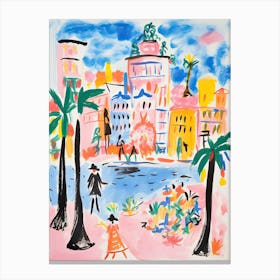 Buenos Aires, Dreamy Storybook Illustration 3 Canvas Print