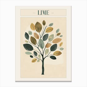 Lime Tree Minimal Japandi Illustration 1 Poster Canvas Print
