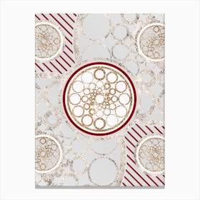 Geometric Abstract Glyph in Festive Gold Silver and Red n.0042 Canvas Print