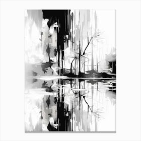 Reflection Abstract Black And White 12 Canvas Print