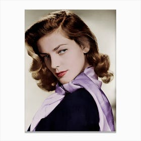 Portrait Of Lauren Bacall, 1950s Canvas Print