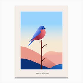 Minimalist Eastern Bluebird 2 Bird Poster Canvas Print