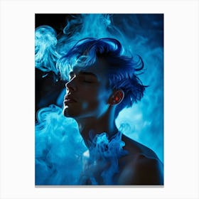 Young Man With Blue Hair Canvas Print