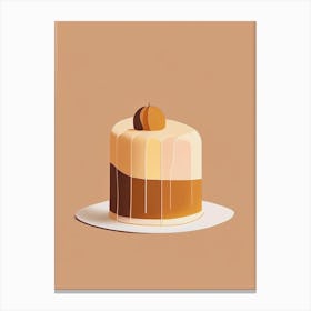 Caramel Cake Dessert Simplicity 2 Flower Canvas Print