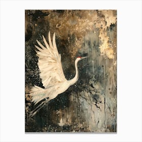 Flying Crane Effect Collage 2 Canvas Print