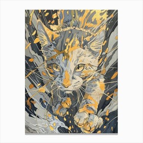 Cat Precisionist Illustration 4 Canvas Print