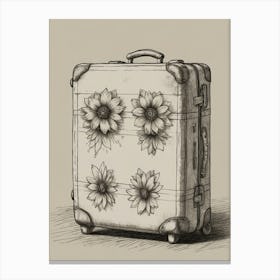 Vintage Suitcase With Flowers 2 Canvas Print