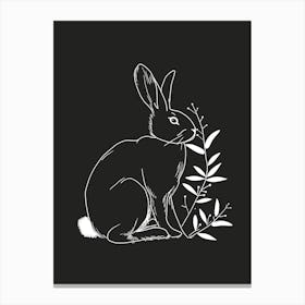 Satin Rabbit Minimalist Illustration 3 Canvas Print