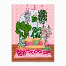 Pink Plant Room 4 Canvas Print