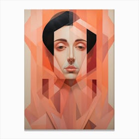 Abstract Geometric Lady Portrait 24 Canvas Print