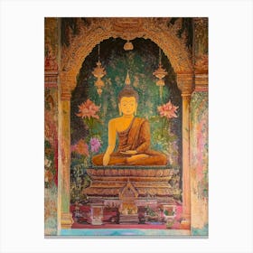 Painting In A Buddhist Temple Near Chiang Mai Canvas Print