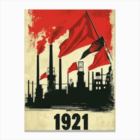 Aihrgdesign A Vintage Political Poster Marking The Formation 8 Canvas Print