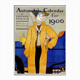 Automobile Calendar For 1906, Edward Penfield Canvas Print