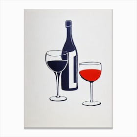Cava Picasso Line Drawing Cocktail Poster Canvas Print