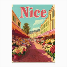 Aihrgdesign A Classic 1960s Travel Poster For Nice Canvas Print