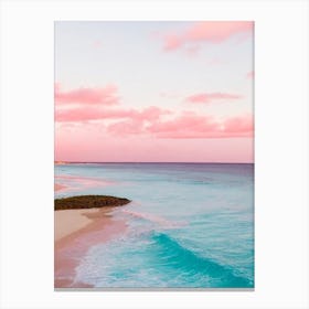 Shoal Bay East, Anguilla Pink Photography  Canvas Print