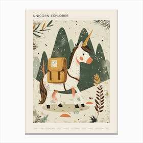 Explorer Unicorn Muted Pastels 3 Poster Canvas Print