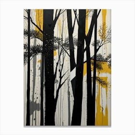 Black And Yellow Trees Canvas Print