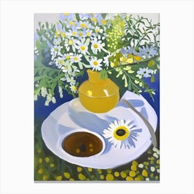 Chamomile Spices And Herbs Oil Painting Canvas Print